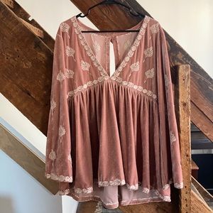 Velvet long sleeve mini dress